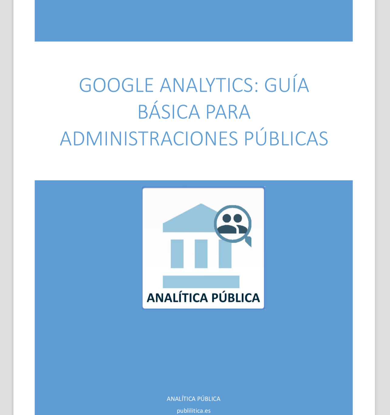 Portada de la guía básica de Google Analytics para administraciones públicas.